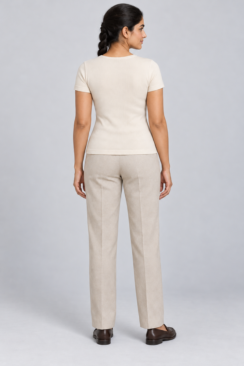 STILL Women's Contour Rib Tee — Cream, View 2