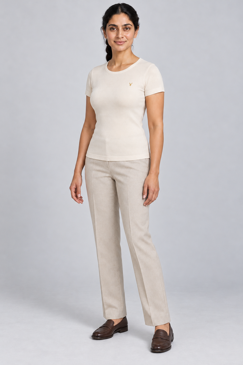 STILL Women's Contour Rib Tee — Cream, View 3