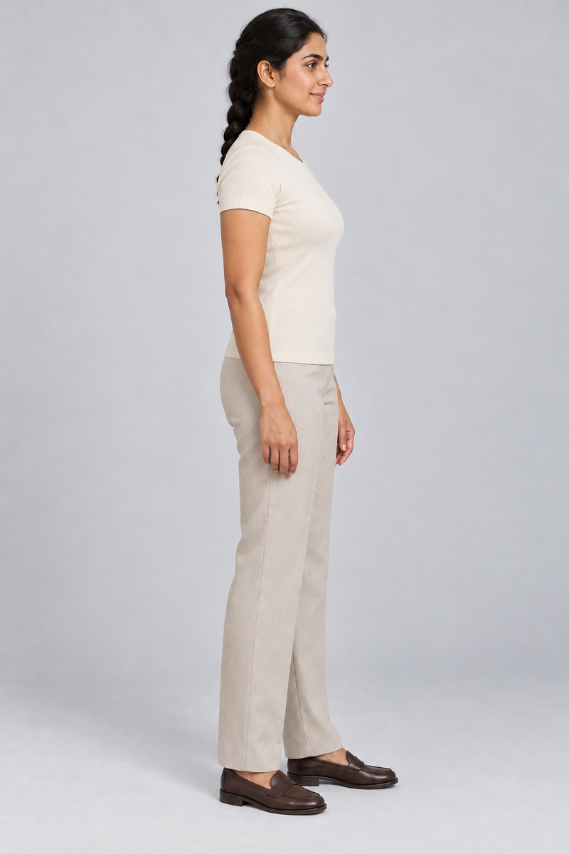 STILL Women's Contour Rib Tee — Cream, View 4