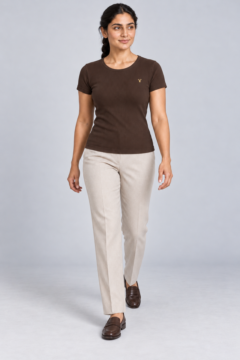 STILL Women's Contour Rib Tee — Espresso, View 3