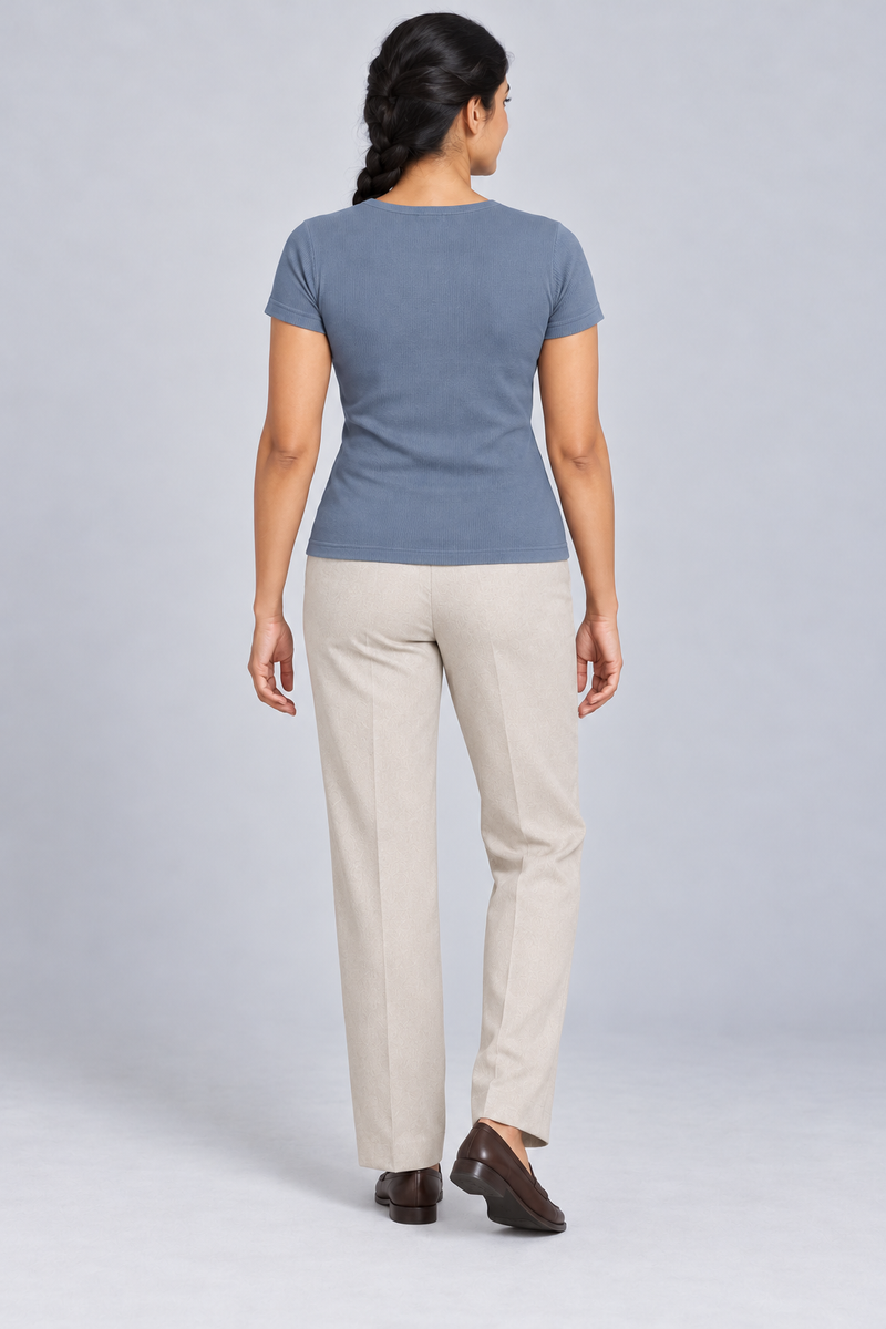 STILL Women's Contour Rib Tee — Slate Blue, View 2