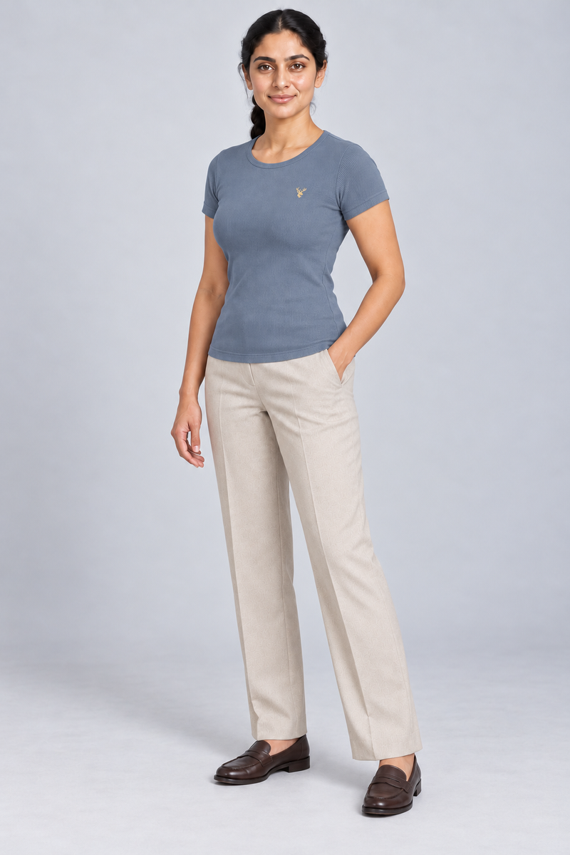 STILL Women's Contour Rib Tee — Slate Blue, View 3