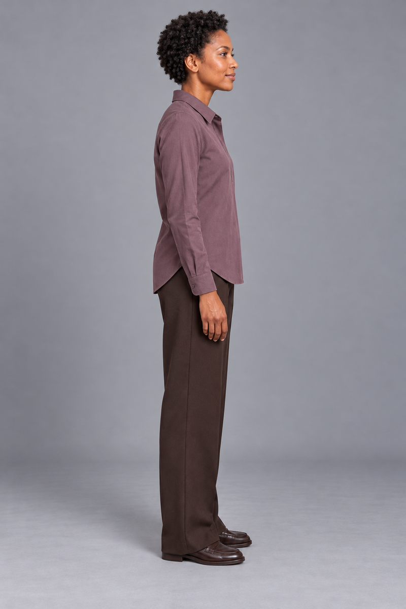 STILL Women's Quiet Line Popover Shirt — Dusty Plum, View 4