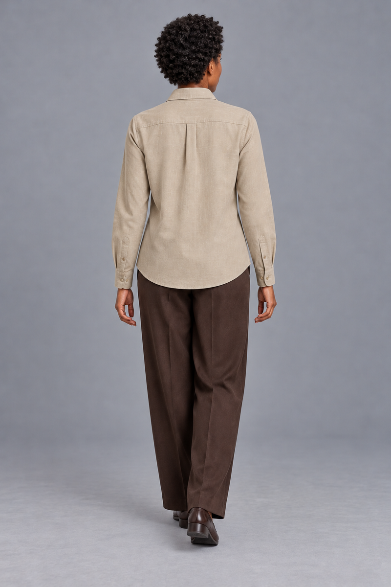 STILL Women's Quiet Line Popover Shirt — Flax, View 2