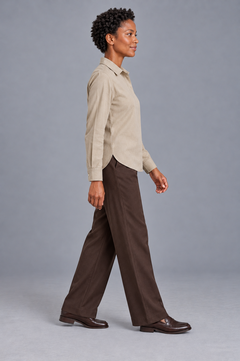 STILL Women's Quiet Line Popover Shirt — Flax, View 4