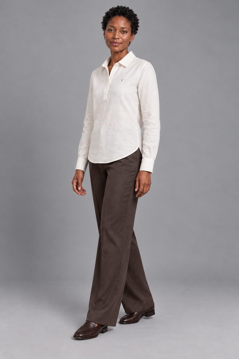 STILL Women's Quiet Line Popover Shirt — Soft White, View 3