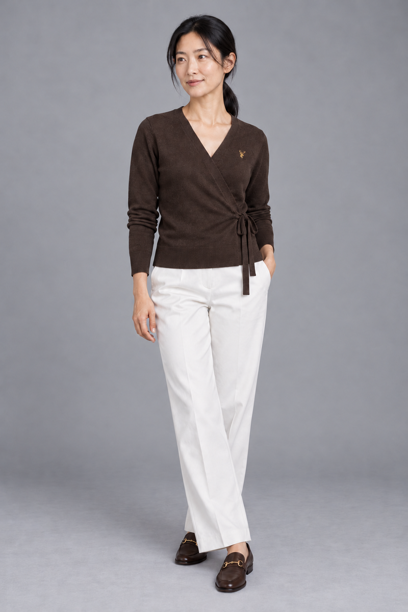 STILL Women's Soft Tie Cardigan — Espresso, View 3