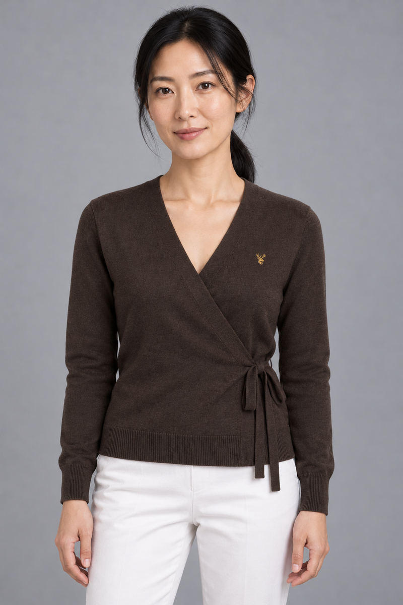 STILL Women's Soft Tie Cardigan — Espresso, View 5