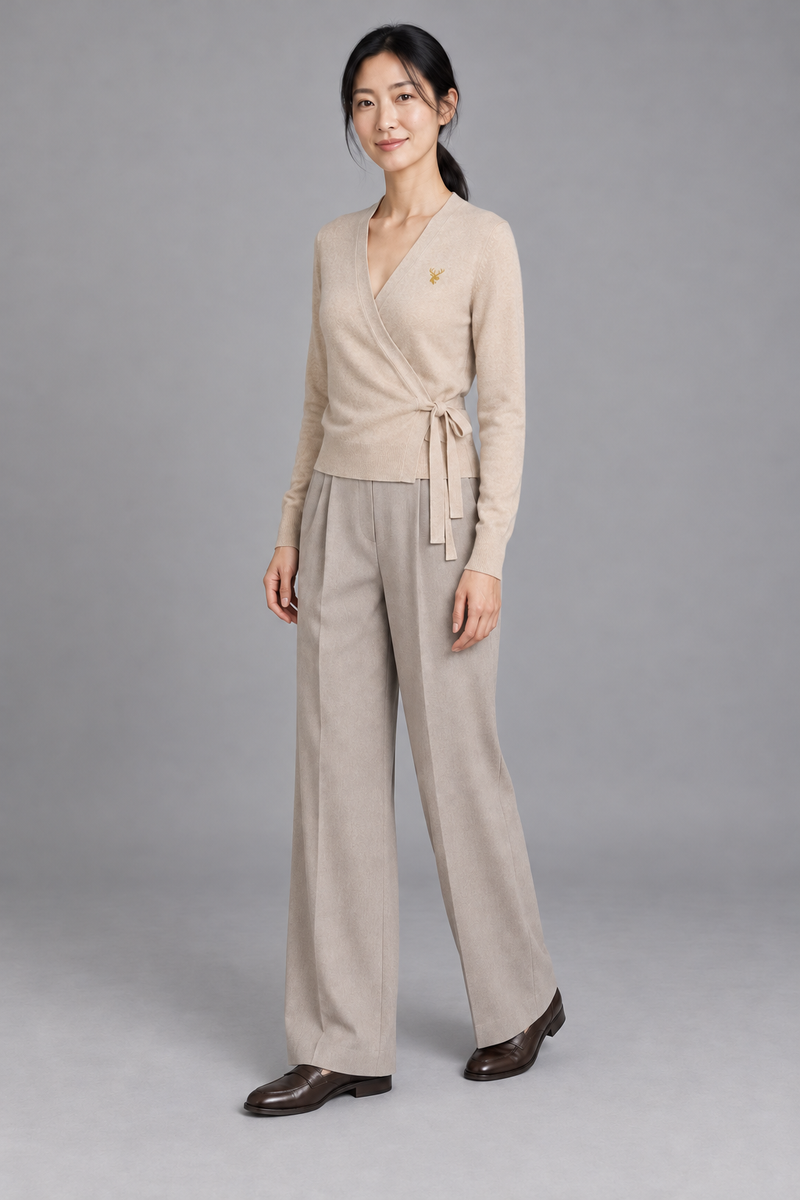STILL Women's Soft Tie Cardigan — Oat, View 3