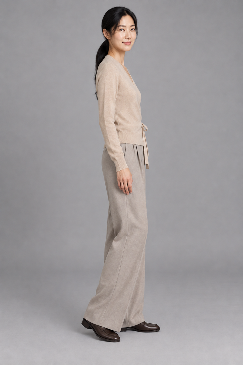 STILL Women's Soft Tie Cardigan — Oat, View 4
