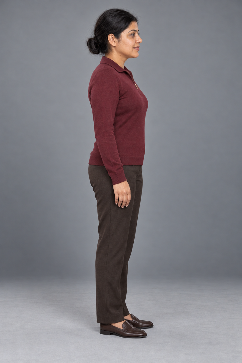 STILL Women's Soft Fold Zip Knit — Deep Burgundy, View 4