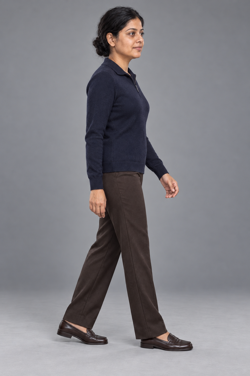STILL Women's Soft Fold Zip Knit — Ink Navy, View 4