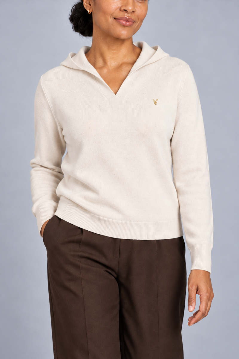 STILL Women's Air Line Hooded Knit — Cream, View 5