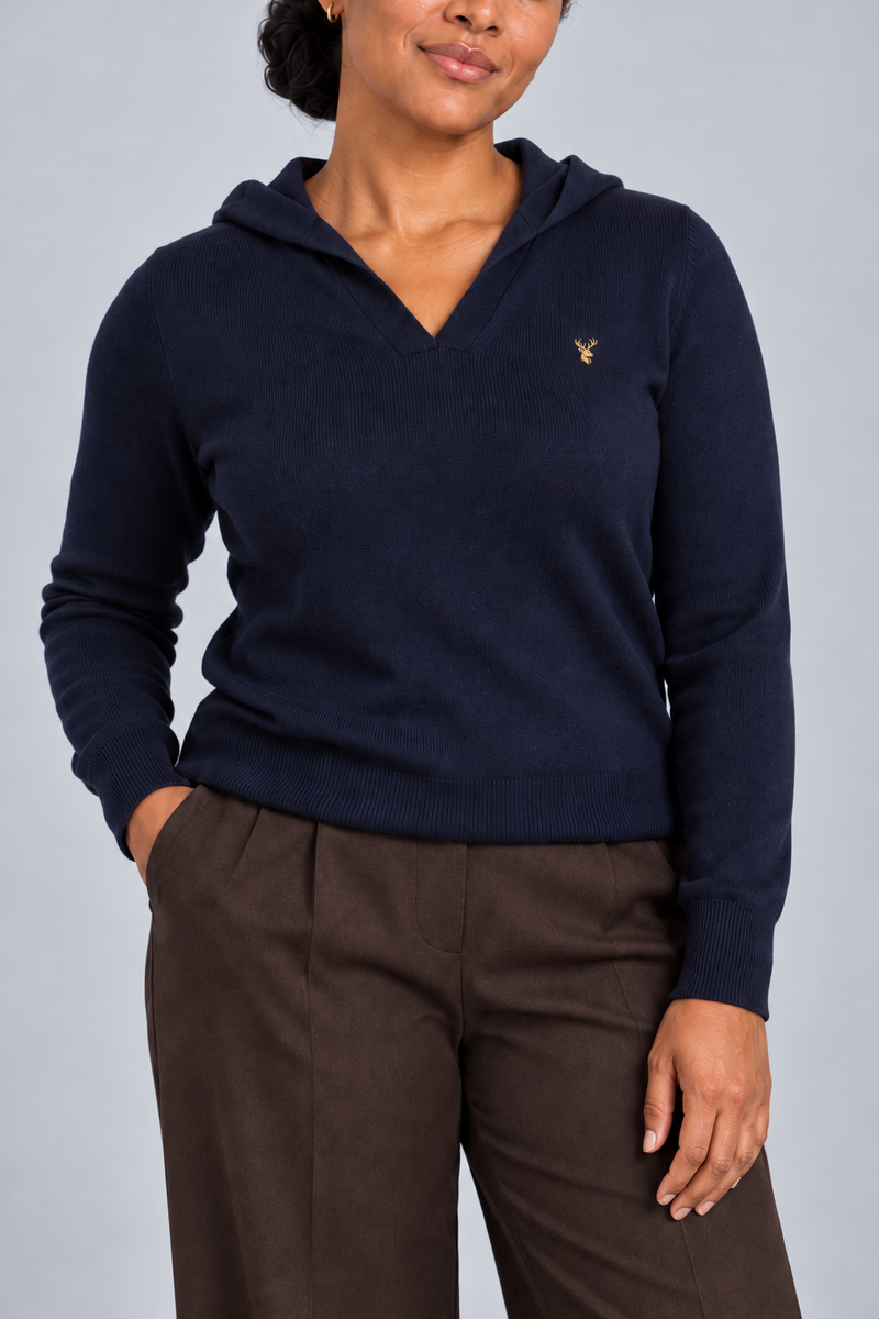 STILL Women's Air Line Hooded Knit — Ink Navy, View 5