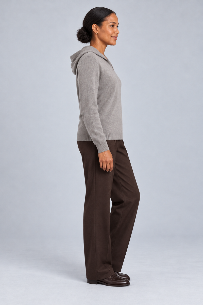 STILL Women's Air Line Hooded Knit — Warm Grey, View 4